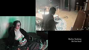 naked bbw brunette with glasses plays alan wake 2 part 12