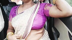 Indian Aunty Seduces Son-In-Law With Dirty Telugu Talk On Car Drive