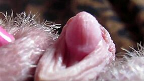 big clit throbs in extreme closeup pussy orgasm waves squirting juicy detailed view