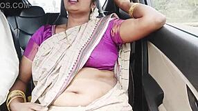 Indian Aunty Seduces Son-In-Law With Dirty Telugu Talk On Car Drive