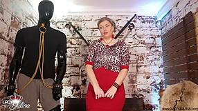 german femdom milf dominates anal slave rosette prep for geil fun