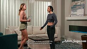Sinn Sage and Charlie Forde Compete in Wet Lesbian Pussy Licking Scissoring