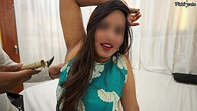stepsister's hairy armpit gets licked while brother fucks her hard in salon