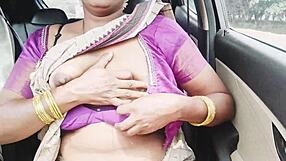 Indian Aunty Seduces Son-In-Law With Dirty Telugu Talk On Car Drive