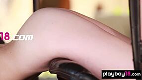 petite russian mosh poses naked outside her classic car all glam