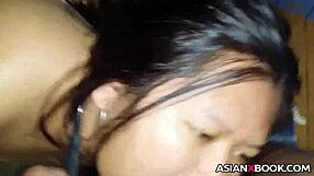 Asian babe endures savage deepthroat face fuck pounding in homemade hd