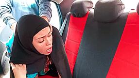 oh my indian stepmom in hijab moans wildly getting fucked in the car