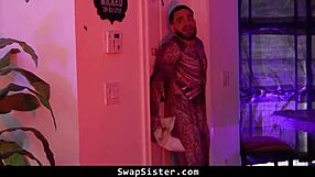 stepsiblings left with no option but to swap and have foursome sex swapsister
