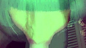 Watch sissy shemale gag sloppy on nasty dick in fishnets