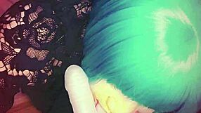 Watch sissy shemale gag sloppy on nasty dick in fishnets