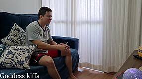 maid catches boss and punishes him hard