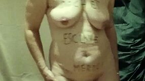 omg french milf slave chained up flashing tits begging for bdsm orgasm 😈🔥