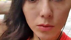 look at this latina walking outdoors with no panties flashing her natural tits and pussy