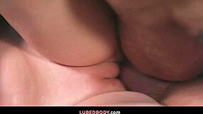 jewelz blu, how does that redhead beauty ride derrick's cock so deep after nuru oil massage?!