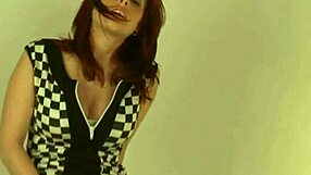 redhead takes skirt off for sensual solo masturbation