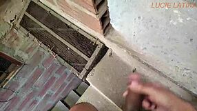 I sneak into neighbors house to watch her ass
