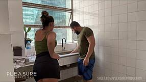 Recatada Housewife Flashes Big Cock in Kitchen for Homemade Creampie Slut Action