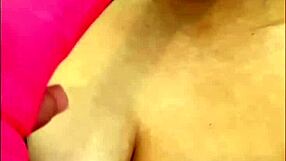 Horny slut masturbates her pussy near step dad