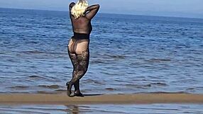 Black style flashing on the beach