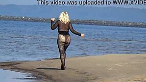 Black style flashing on the beach