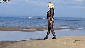 Black style flashing on the beach