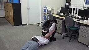 japanese teacher mistress dominates with messy food handjob in femdom skirt