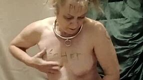 omg french milf slave chained up flashing tits begging for bdsm orgasm 😈🔥