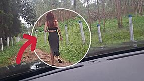 risky public handjob on the street in broad daylight