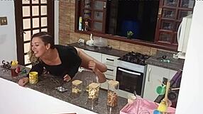 anal sex with hotwife unfaithful wife in the bar pantry