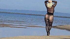 Black style flashing on the beach