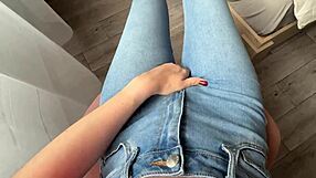 can you catch your stepsister masturbating intense orgasm in jeans pov