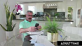 Adult Time - Pervert Lilith Grace Uses Stepmoms Phone To Tease New Stepdad With Feet & Dildo Videos