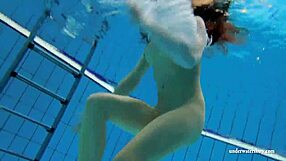 kristy is a hot babe with big boobs in the swimming pool