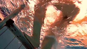 kristy is a hot babe with big boobs in the swimming pool
