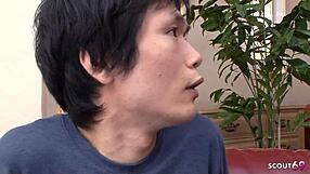 Japanese Petite Classmate Gives First Time Blowjob With Nipple Licking