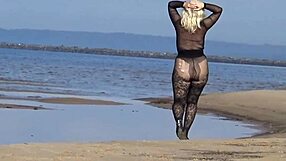 Black style flashing on the beach