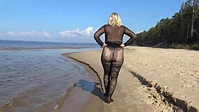 Black style flashing on the beach