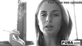 sexy ashlee graham smokes while showing natural tits