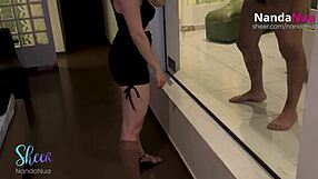 motel cuckold stares as wife drips anal cum to pussy bareback