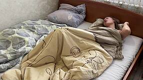 Morning masturbation always leads to a convulsive orgasm for the wife