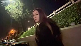 italian hot milf enjoys outdoor smoking solo