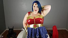 Bbw alexxxis allure cums hard with hitachi in costume
