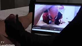 preview gift handjob in gloves with cumshot for fan