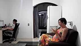 Mistress visits cheating wife at home while husband works