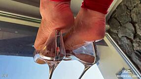 Dangling transparent high heel shoes