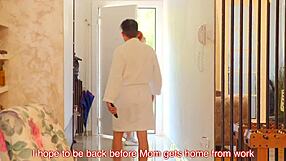 my step sister caught me jerking off and helped me cum