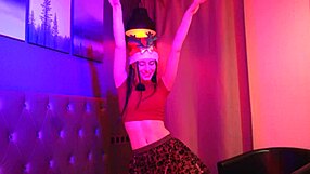 curvy brunette dances in tight dress to last christmas song