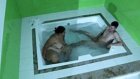 strong sex in the pool my stepmom likes my cock