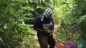 Nigerian bbw housewife caught in bush and fucked with bbc