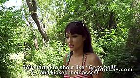 hungarian hottie deep throats in the public park